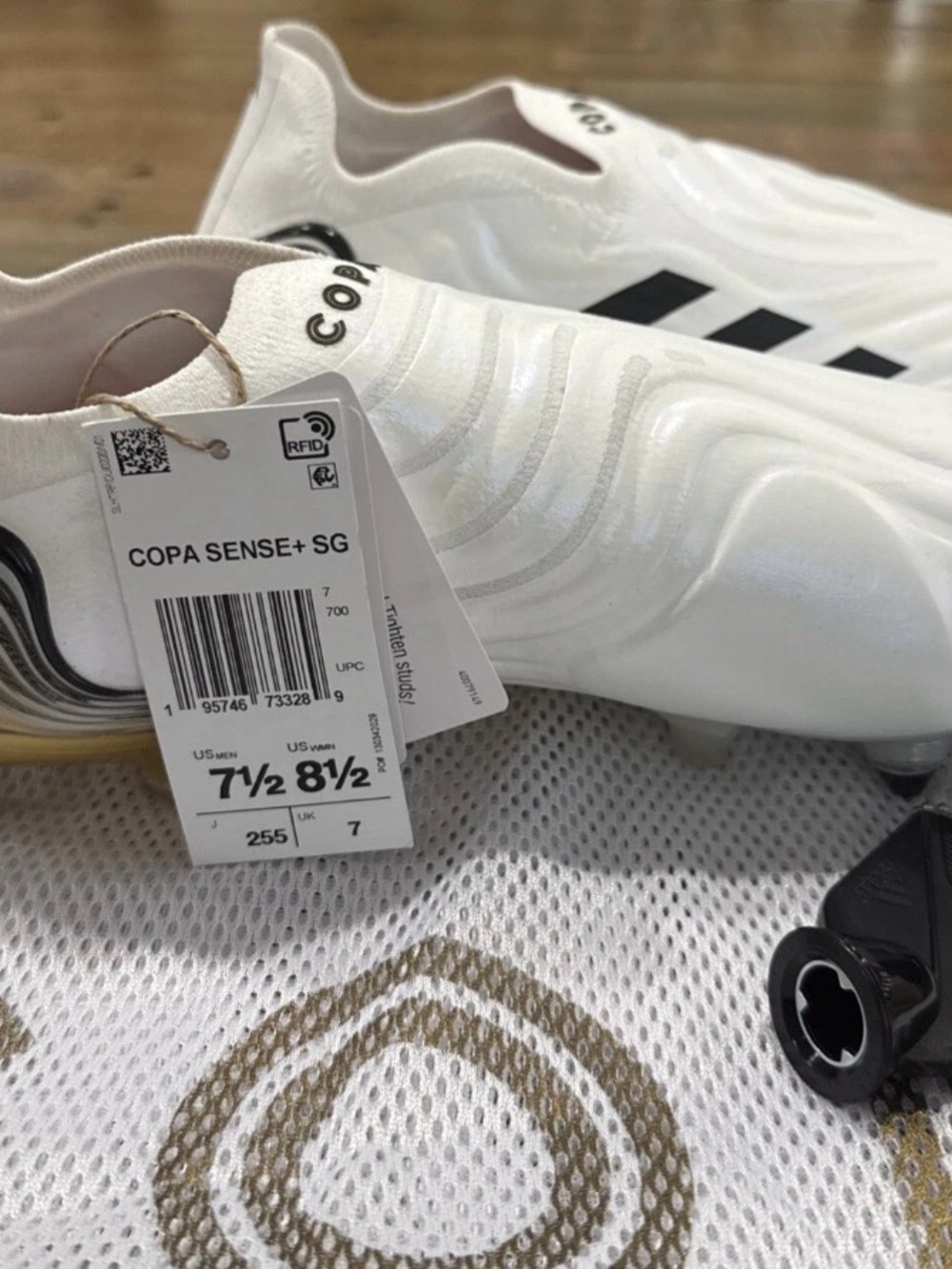Adidas Copa Sense+ SG Soccer Cleats White Black Gold Men's 7.5/Wms 8.5 HP7840